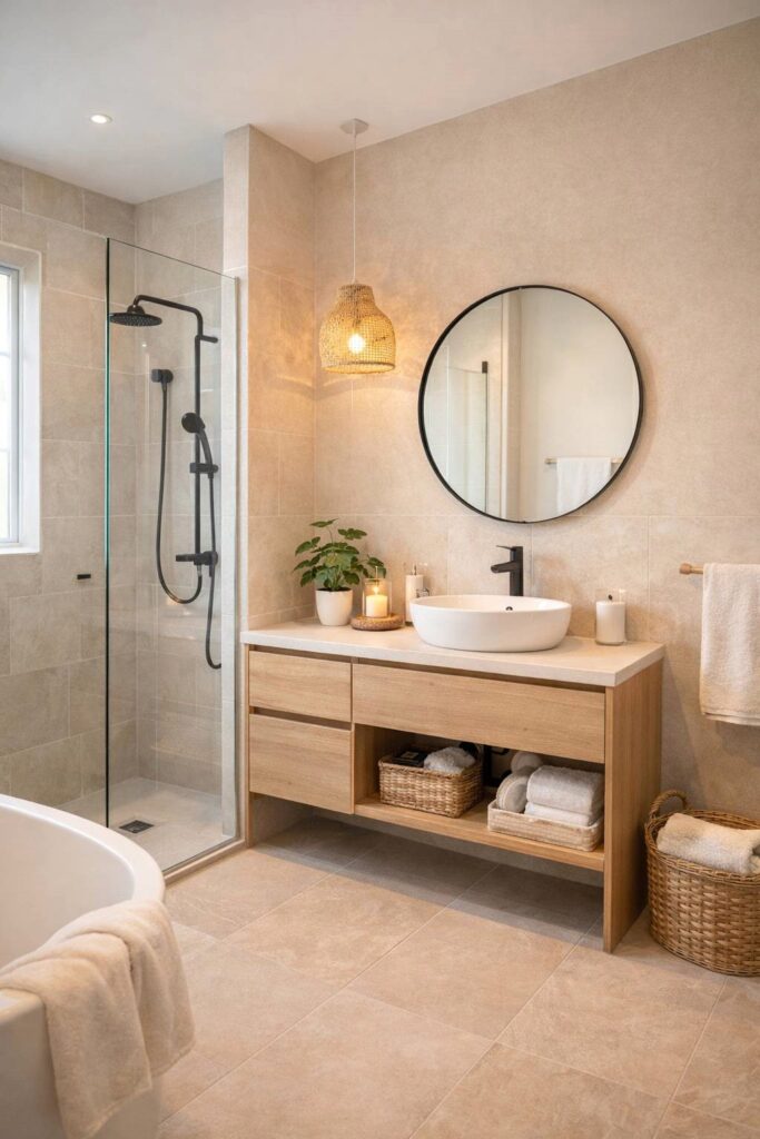 Bathroom with soft neutral wall colors