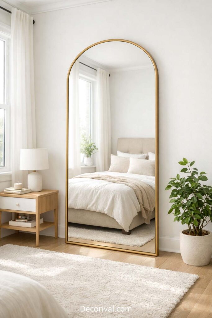 Bedroom with Statement Mirror Decor