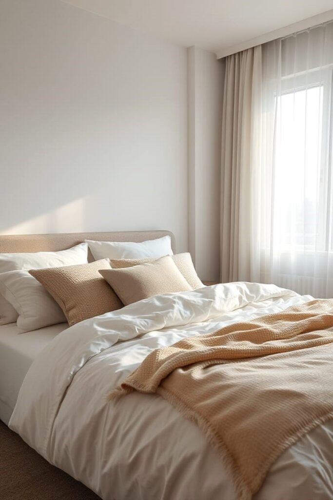 Cozy Layered Bedding for a Small Bedroom