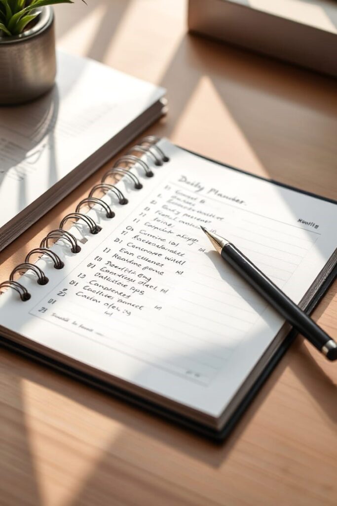 DAILY PLANNER PAGE CLOSE-UP