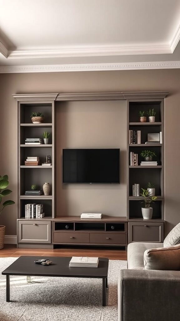 apartment wall with budget bookcases