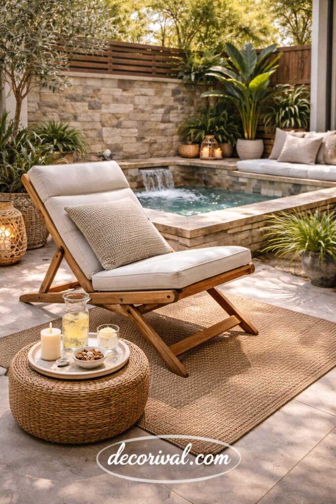 Foldable Lounge Chair Patio Spa