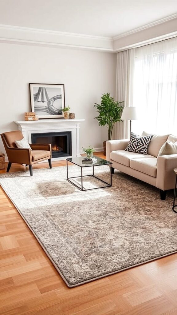 LIVING ROOM RUG PLACEMENT