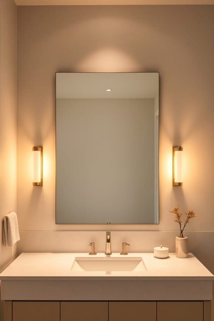 Luxury Bathroom Lighting with Warm Spa Ambience