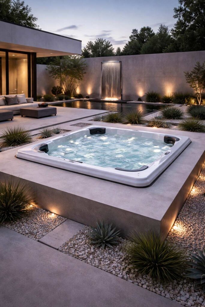 Luxury Concrete Platform Jacuzzi