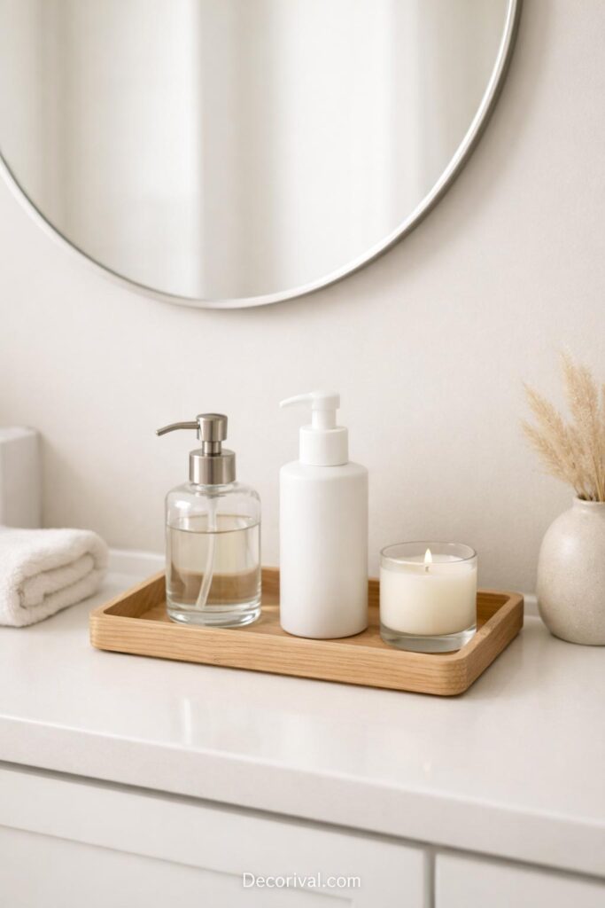 Minimal Bathroom Vanity Tray Setup