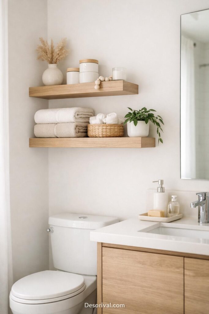 Minimal Floating Shelf Bathroom Design