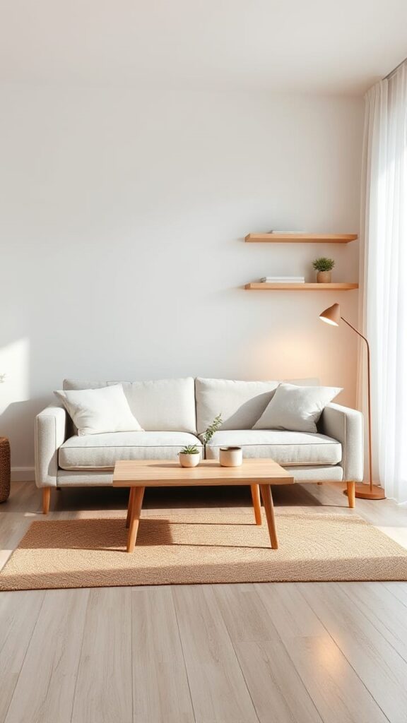 Minimalist Living Room Decor - Scandinavian Neutral Style