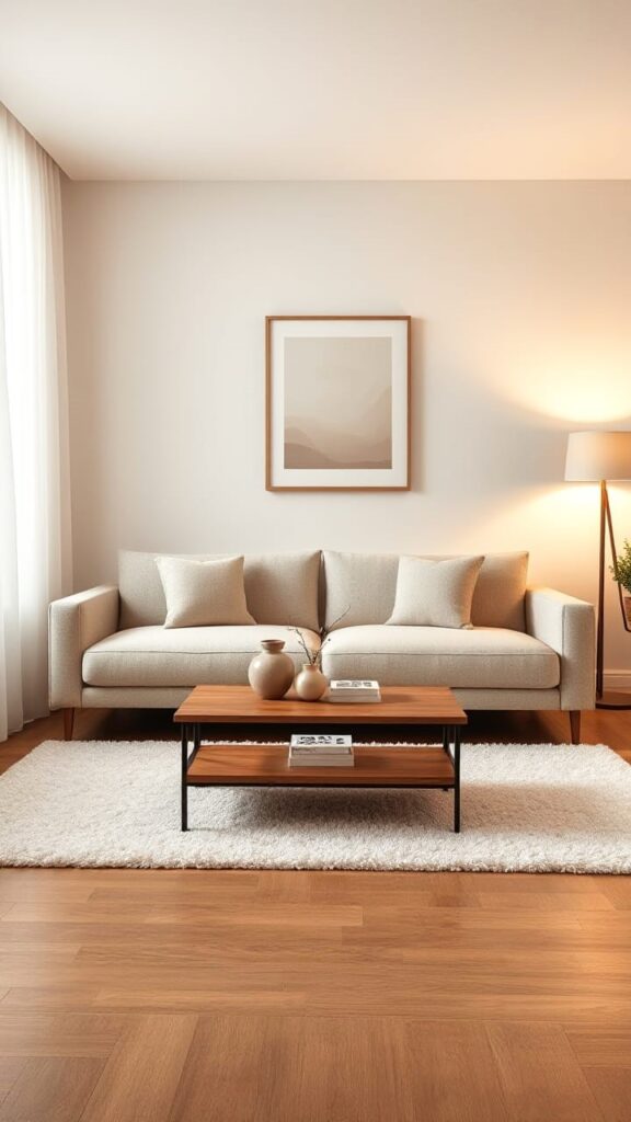 Minimalist Living Room Decor | Soft Neutral Style