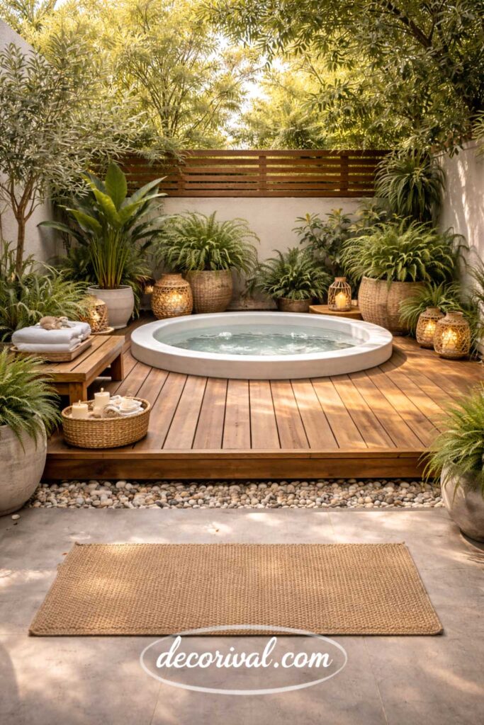 Raised Wooden Patio Spa