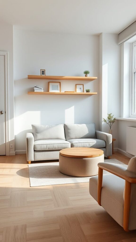 SMALL APARTMENT SCANDI FURNITURE LAYOUT