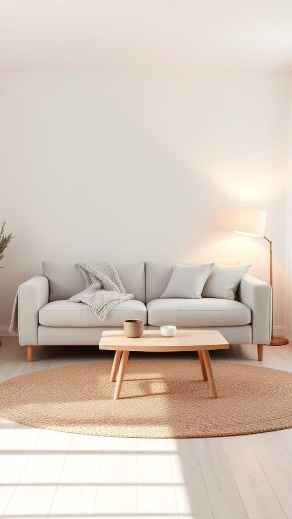 Scandinavian Minimalist Living Room | Cozy Hygge Style