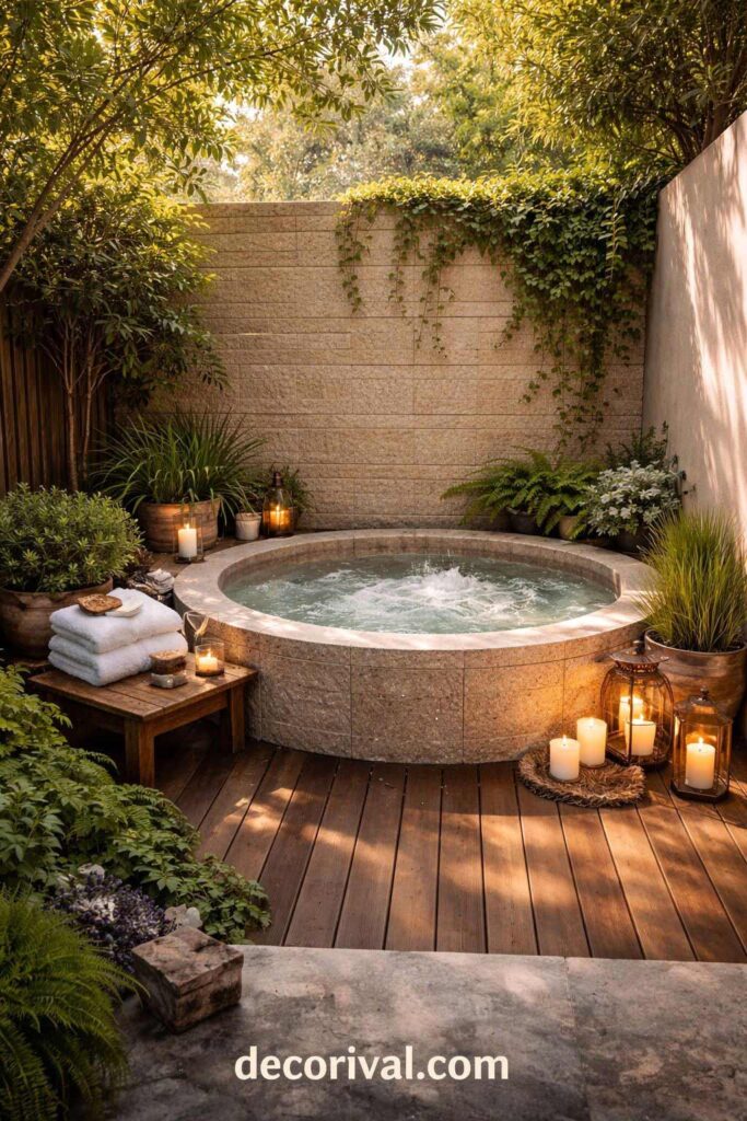Small space outdoor spa ideas Terrace Corner