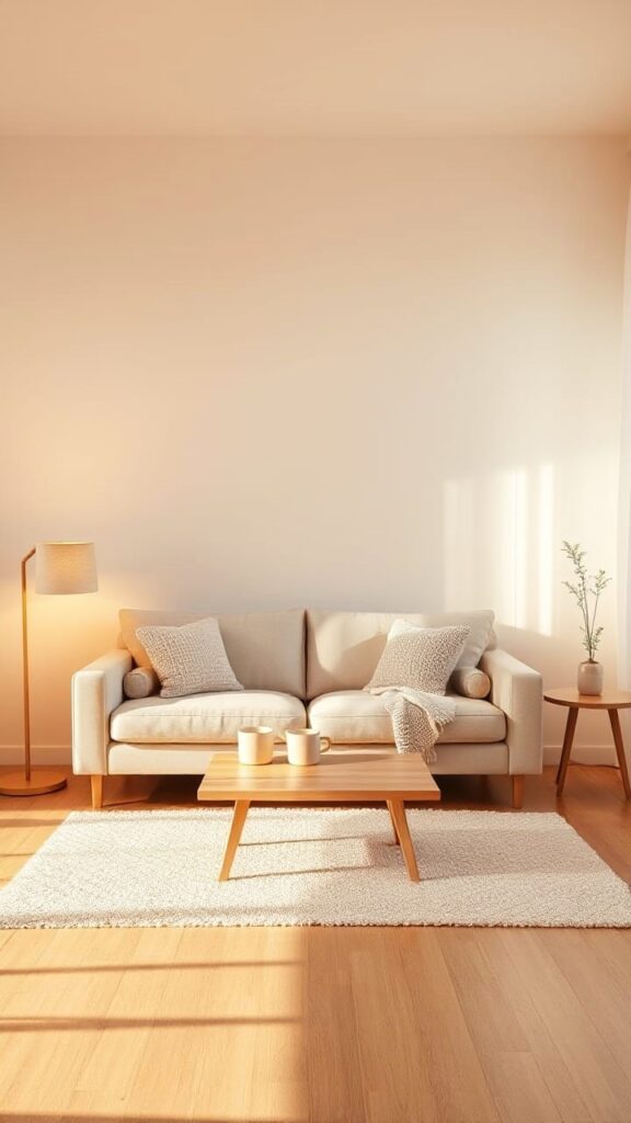 Warm Minimalist Living Room | Cozy & Inviting Home Style