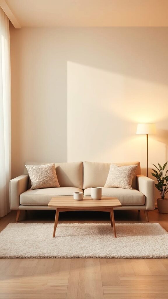 Warm Minimalist Living Room | Cozy Neutral Home Style