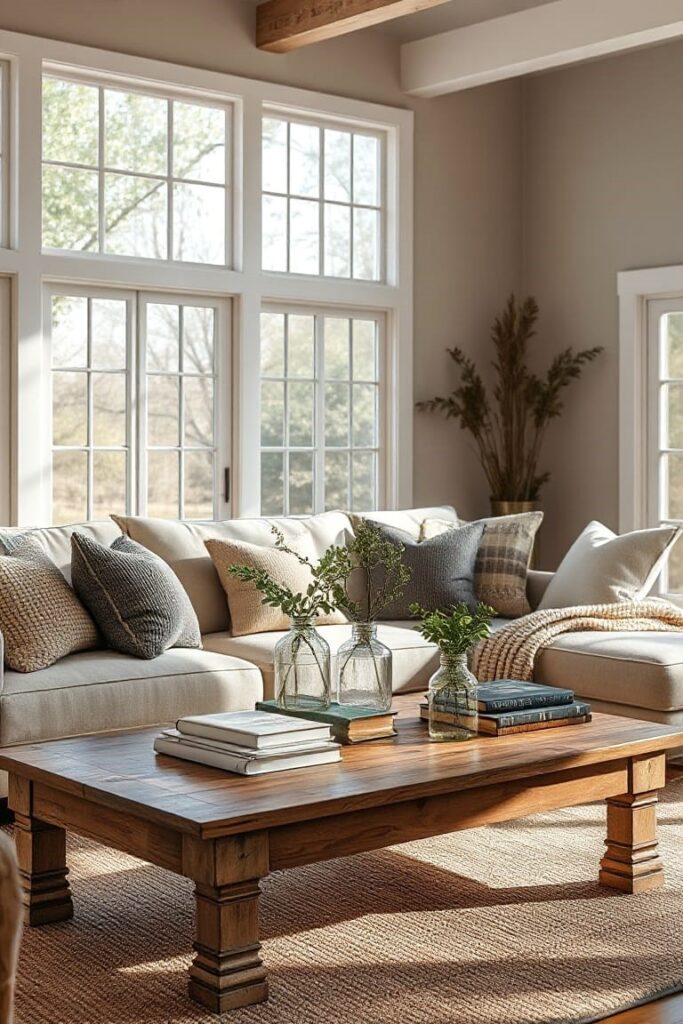 Warm Modern Farmhouse Living Room Style