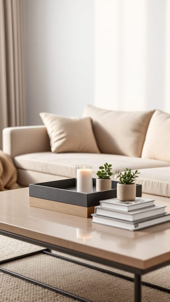 Modern Coffee Table Styled with a Tray