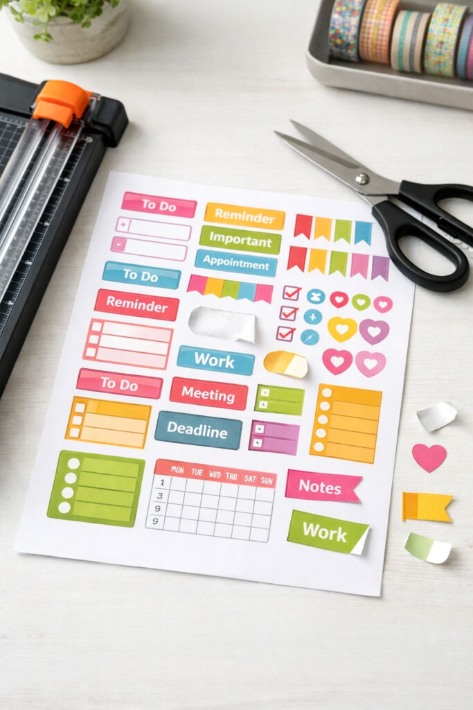 printed planner sticker sheet