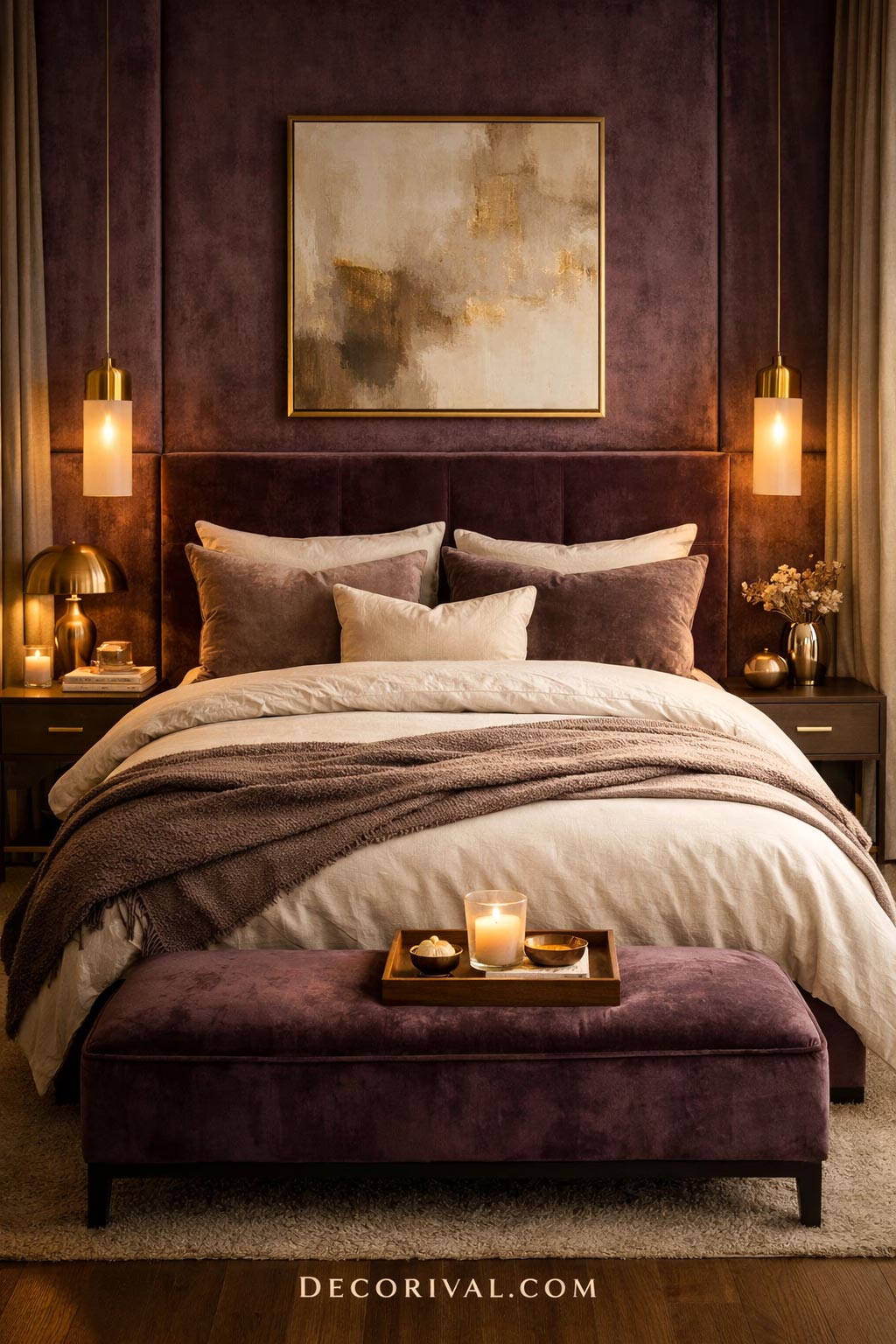 12 Warm Plum Bedroom Ideas That Look Like a 5-Star Luxury Hotel - Decorival