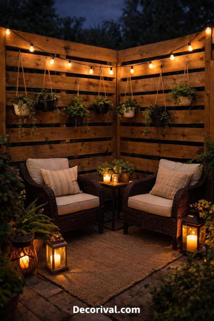 Backyard Pallet Privacy Wall