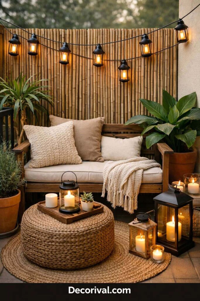 Bamboo Balcony Privacy Setup