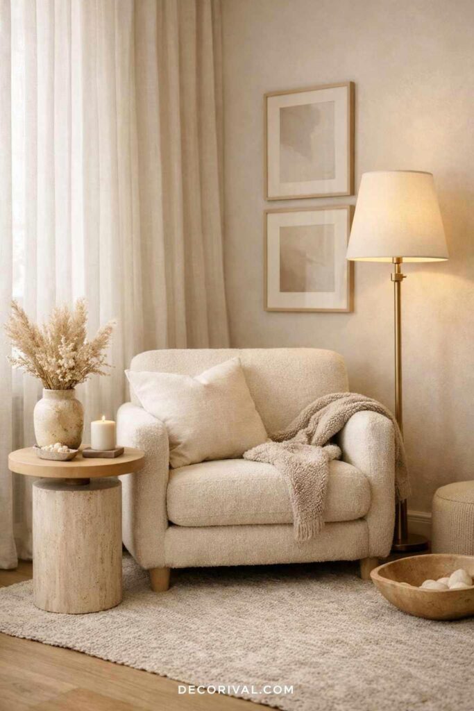 Calm Soft Luxury Living Room Corner
