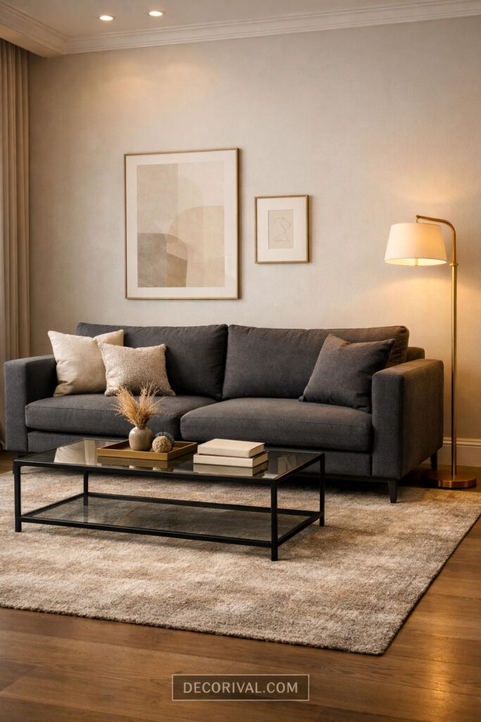 Grey and Gold Luxury Living Room