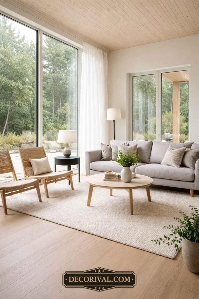 Large Glass Window Scandinavian Interior