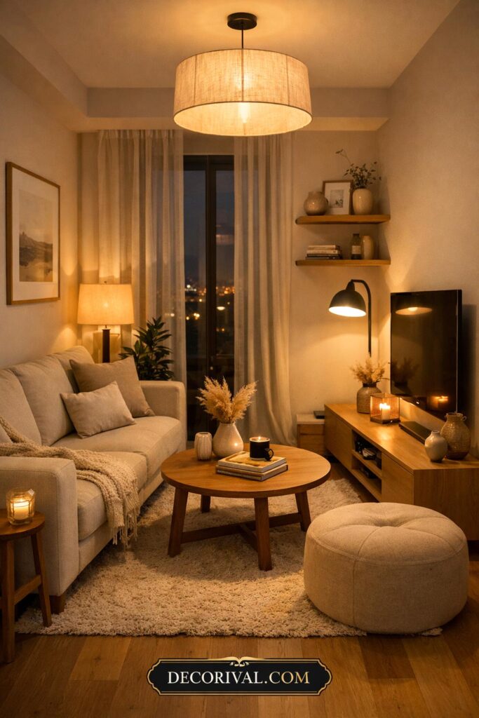 Layered Lighting Cozy Apartment