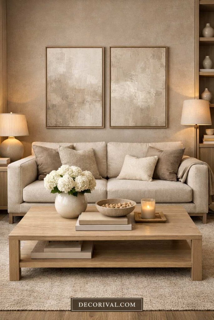 Taupe and Greige Luxury Living Room
