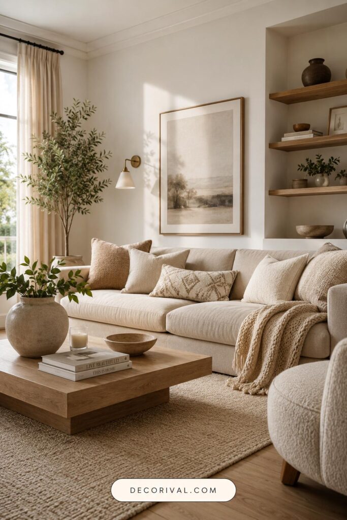 Calm Neutral Living Room Ideas for a Cozy Luxury Home