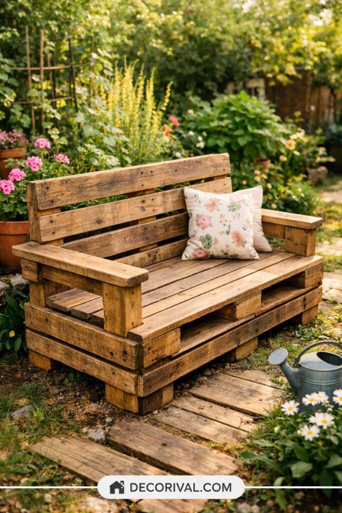 DIY Pallet Garden Bench