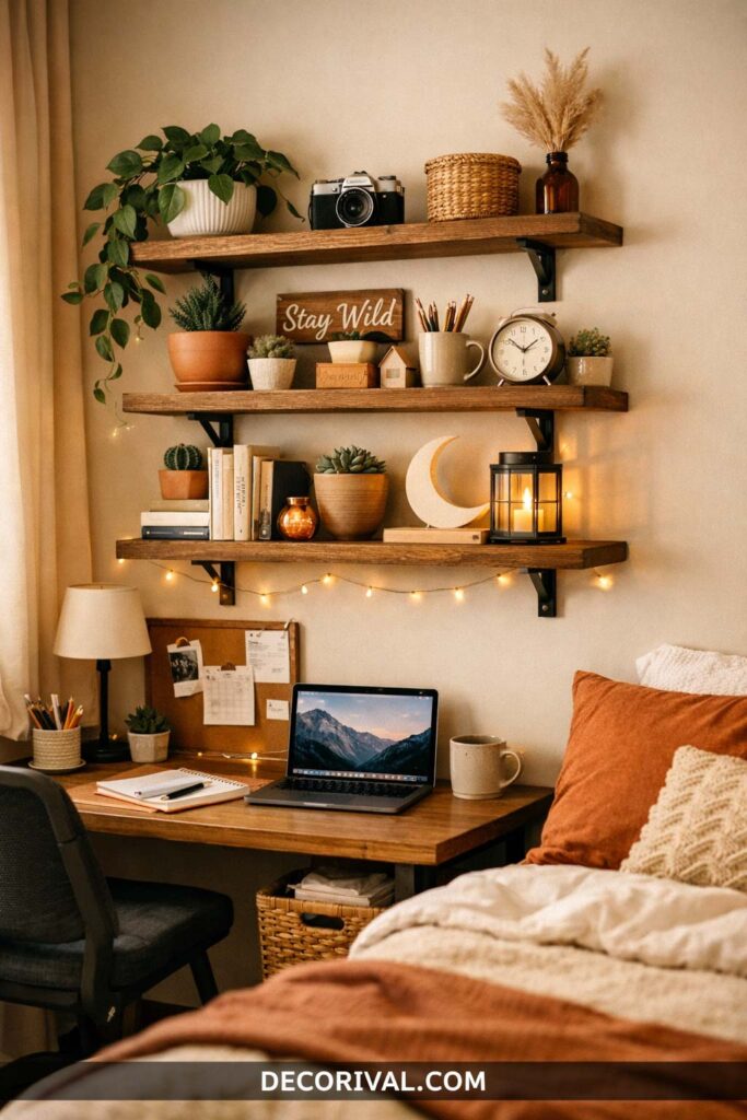 Dorm Room Floating Shelves