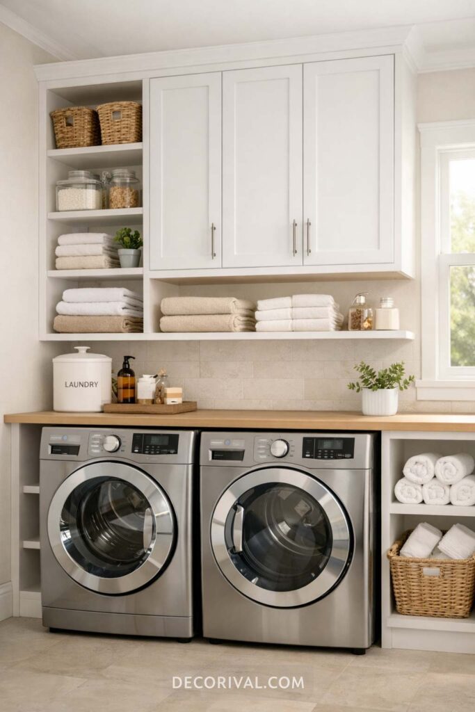 Laundry Room Cabinets Above Washer Dryer