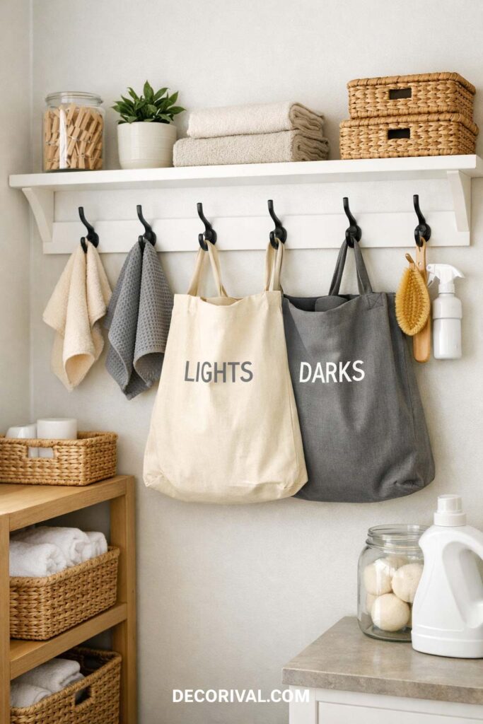Laundry Room Wall Hooks Organization