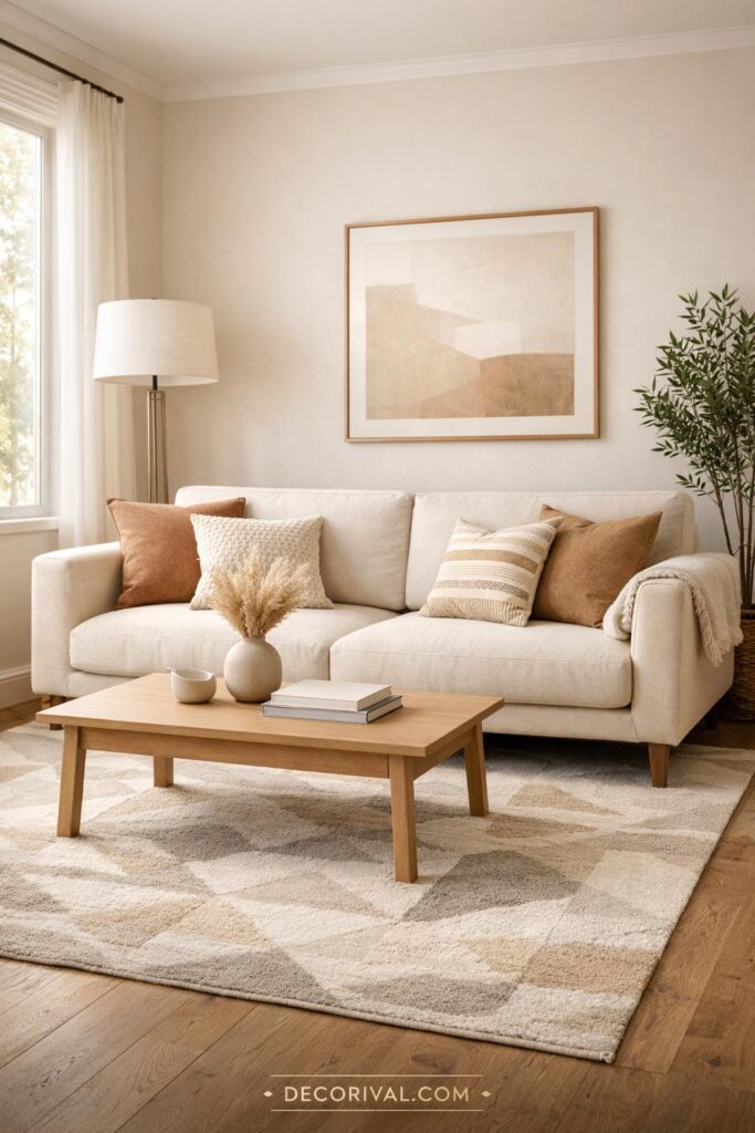 Living Room Rug Makeover Transformation
