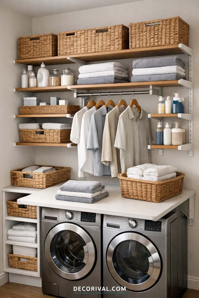 Multi-Purpose Laundry Room Shelving Idea