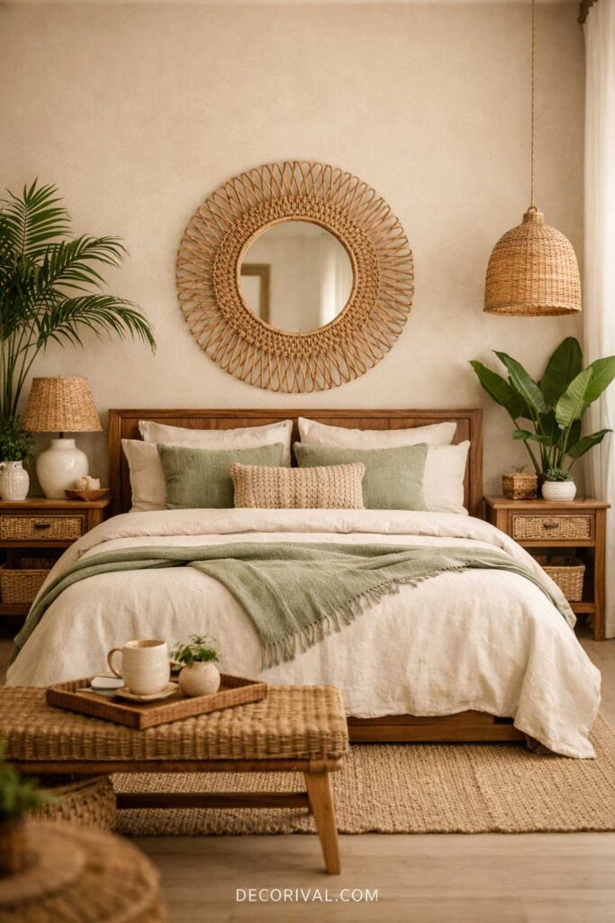 Neutral Tropical Bedroom Color Palette
