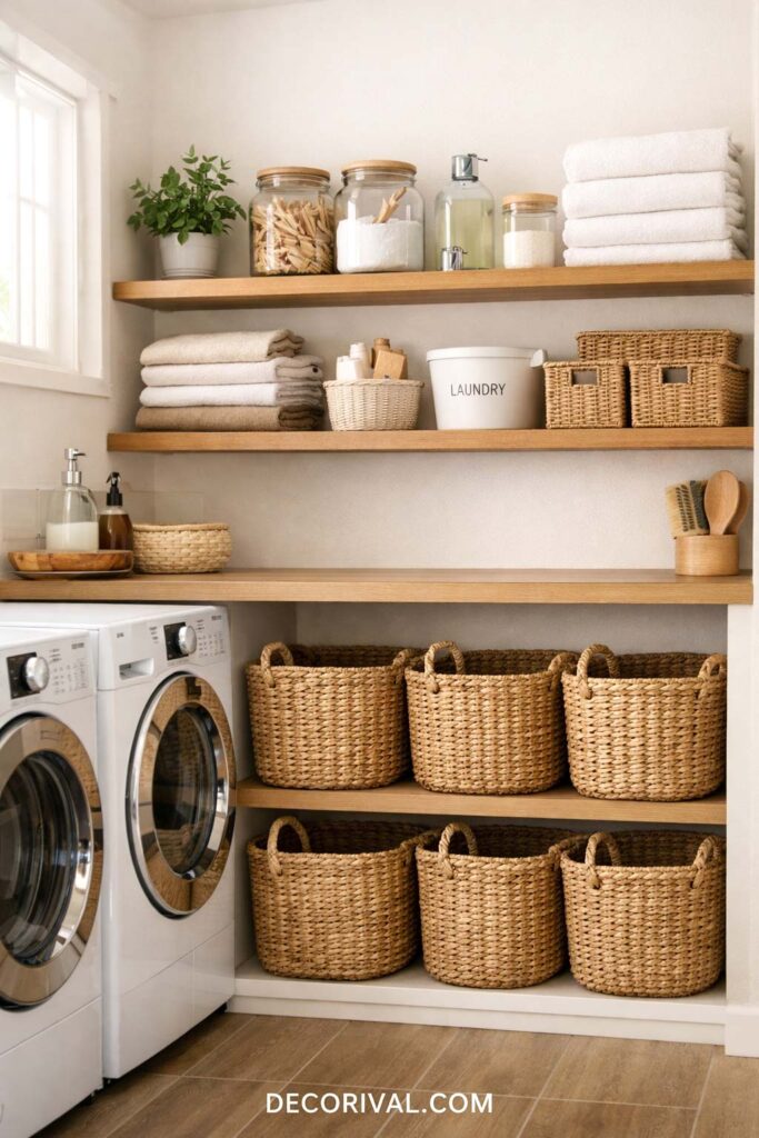 Organized Laundry Basket Storage