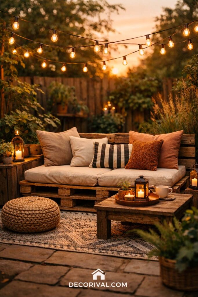 Rustic Pallet Patio Seating