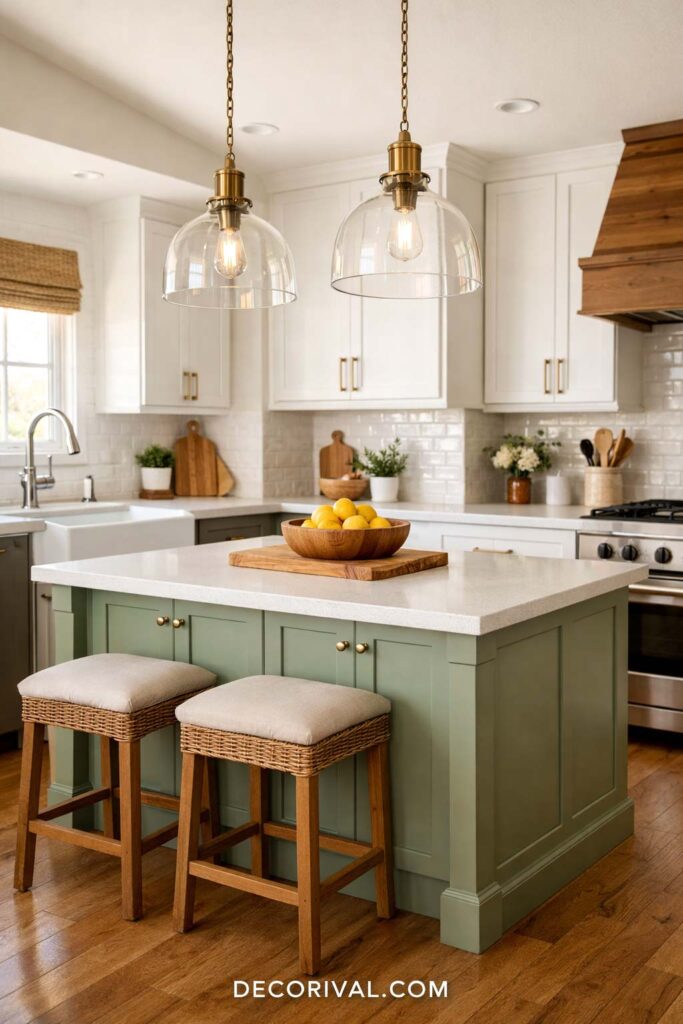 Sage Green Kitchen Island