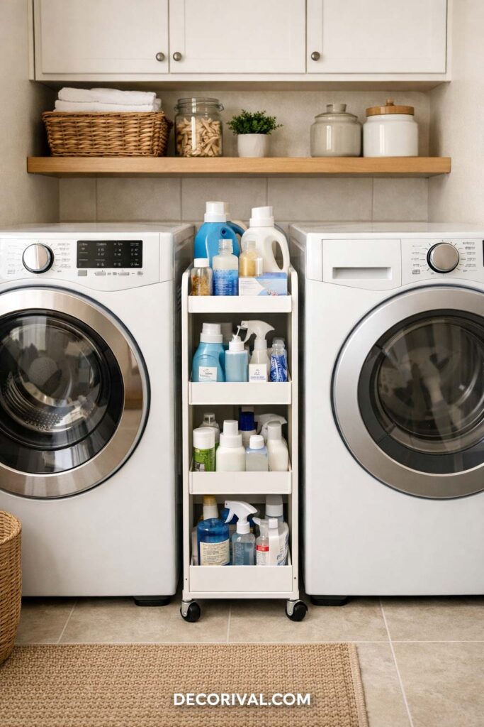 Slim Rolling Laundry Storage Cart