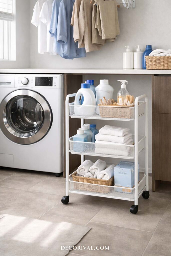 Smart Laundry Room Storage Cart