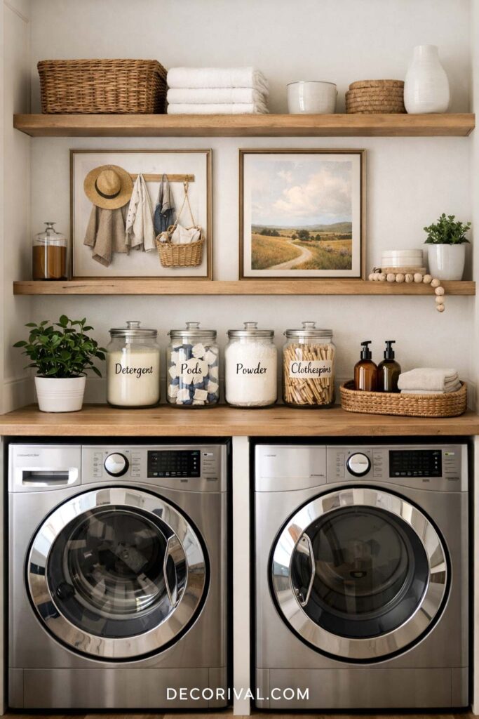 Stylish Organized Laundry Room Interior