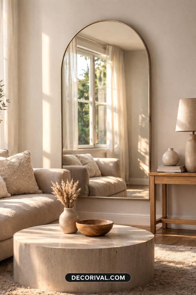 Sunlit Mirror Living Room Aesthetic