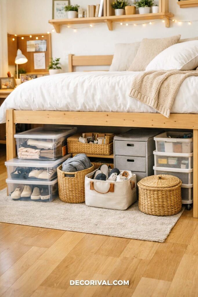 Under Bed Dorm Storage