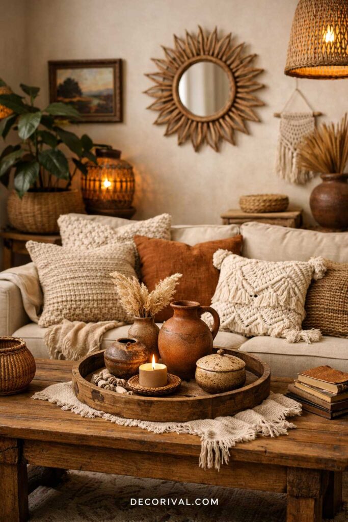Vintage Boho Living Room Decor Styling