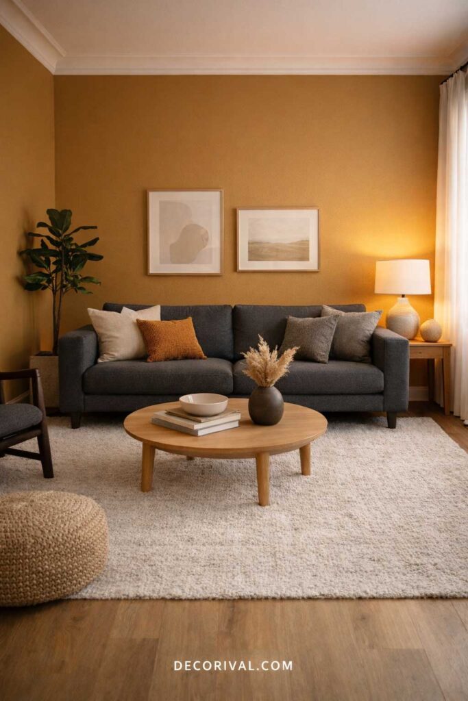 Mustard Yellow Accent Wall