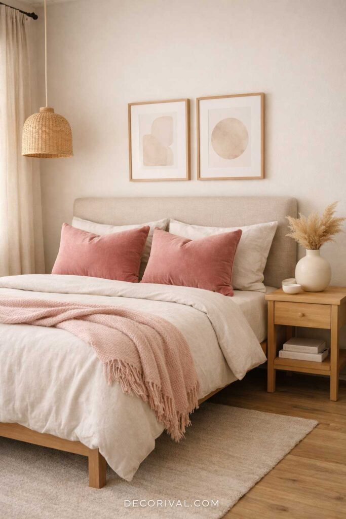Pink Accent Decor Bedroom Styling