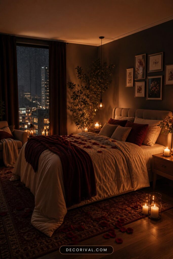 Romantic Bedroom Candle Lighting